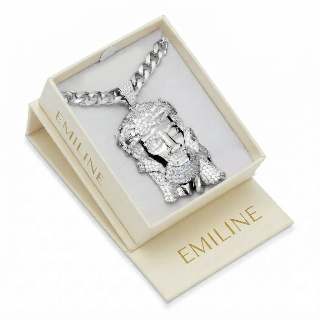 Iced Out Christ Portrait Pendant