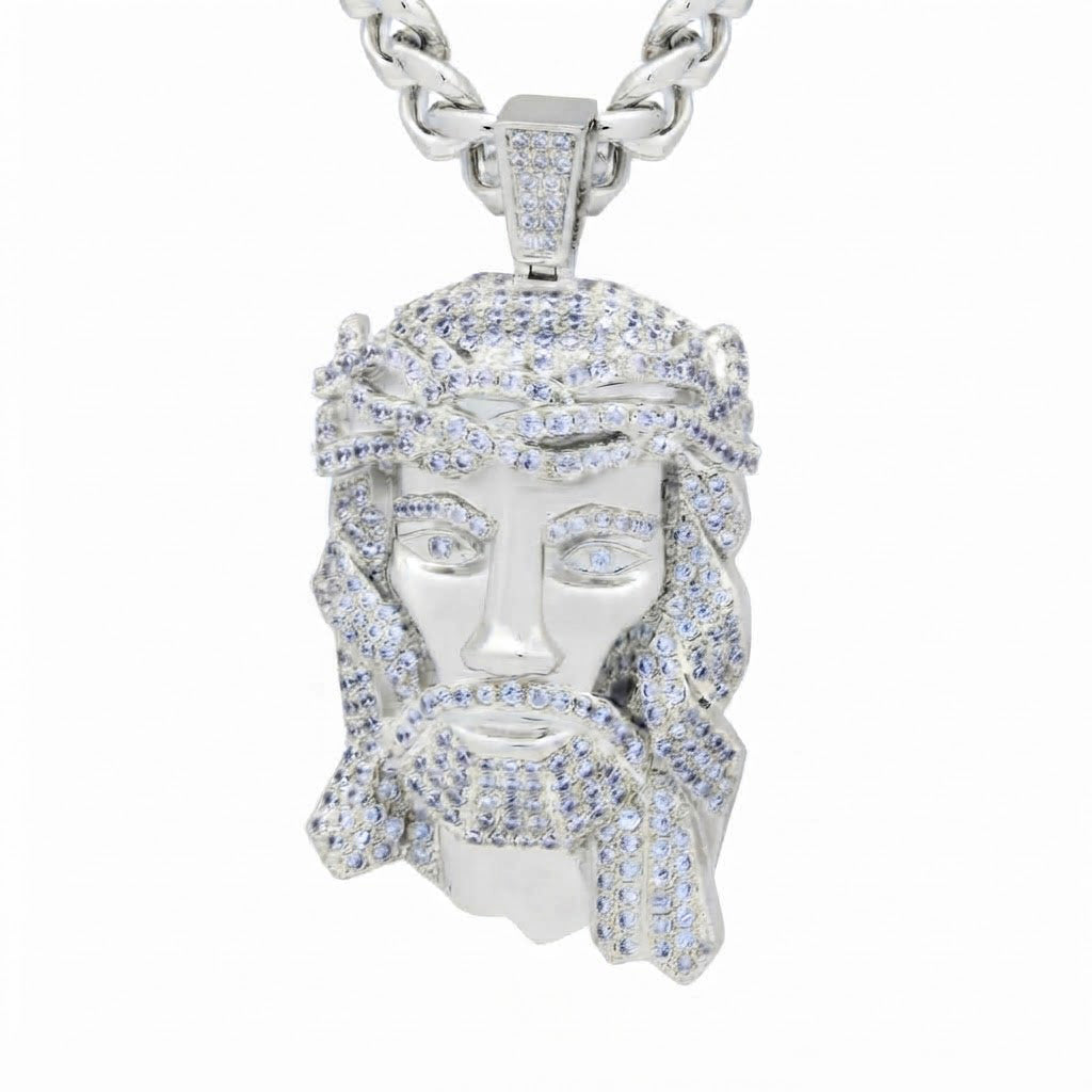 Iced Out Christ Portrait Pendant