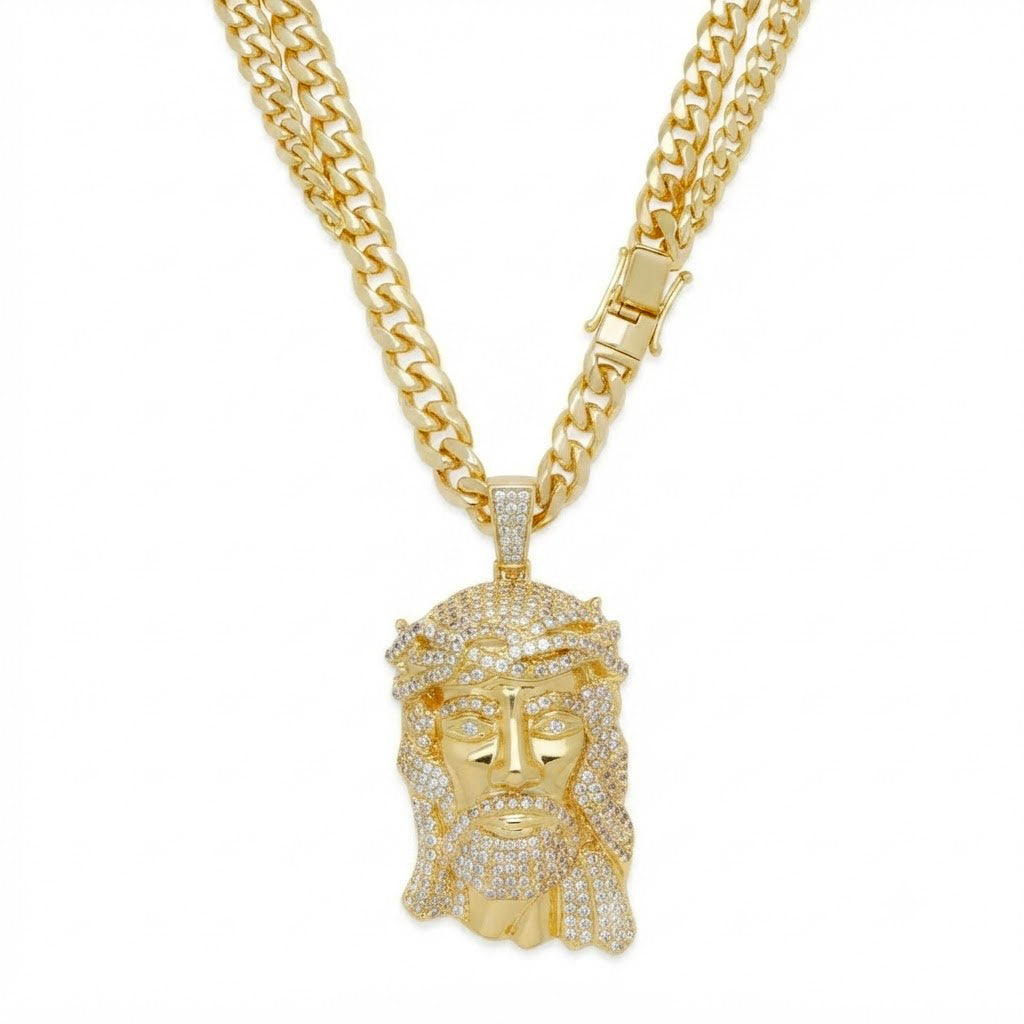 Iced Out Christ Portrait Pendant