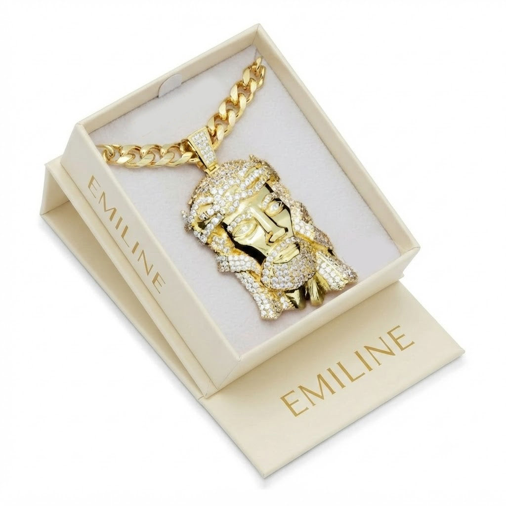 Iced Out Christ Portrait Pendant