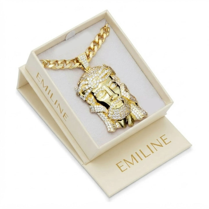 Iced Out Christ Portrait Pendant