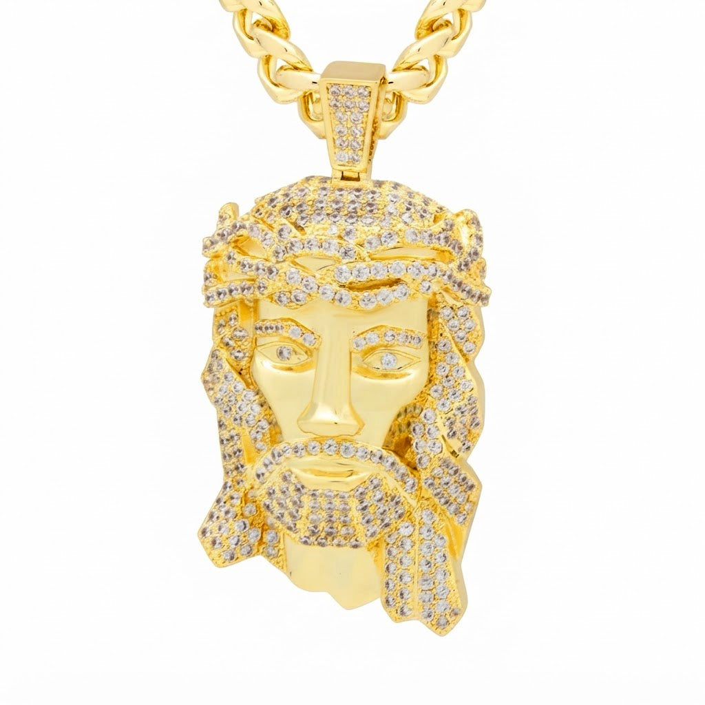 Iced Out Christ Portrait Pendant