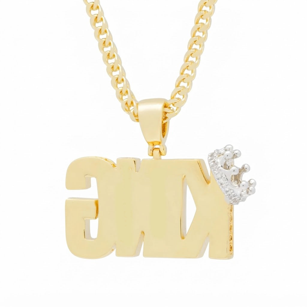 Crowned King Name Pendant