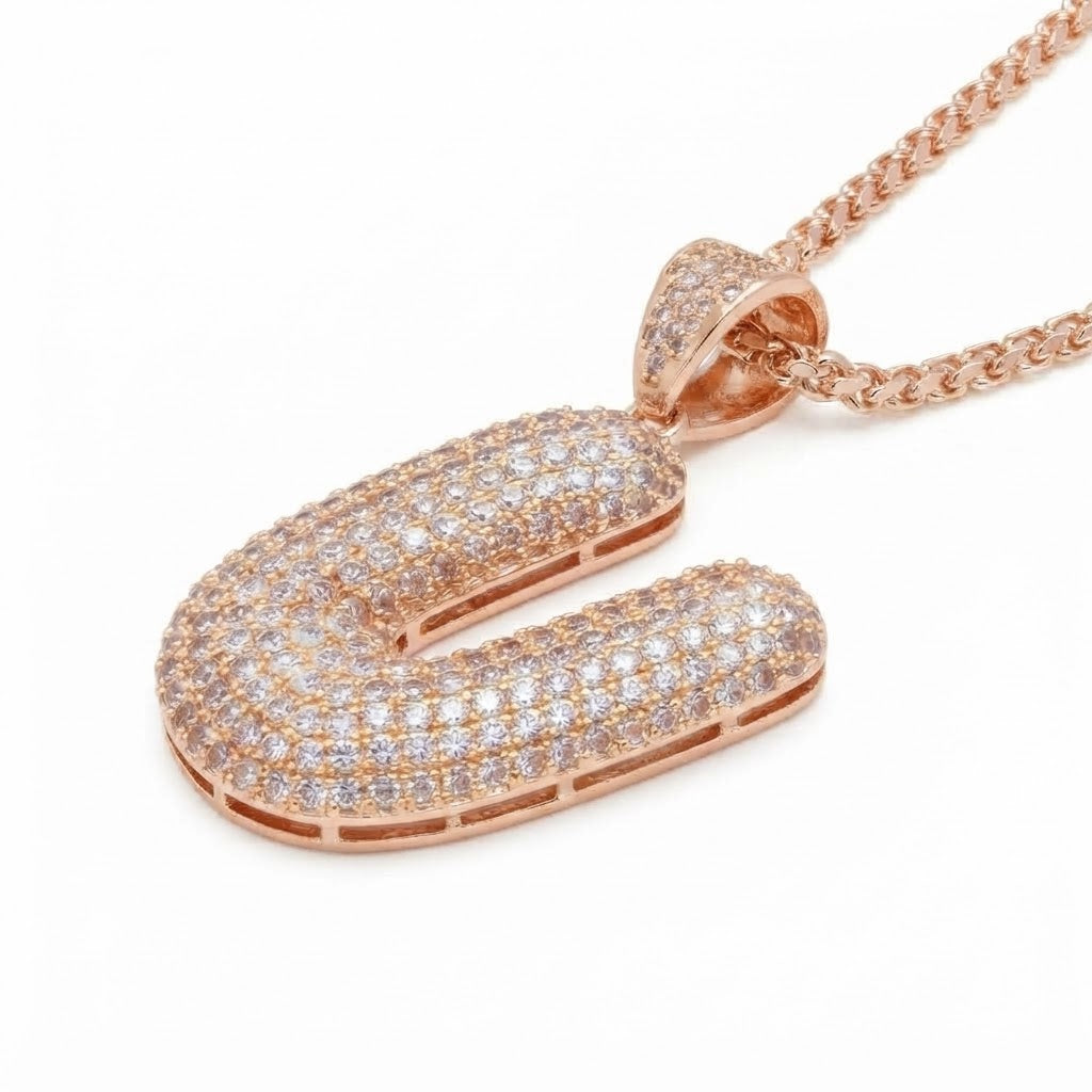 Iced Out U Shape Diamond Pendant