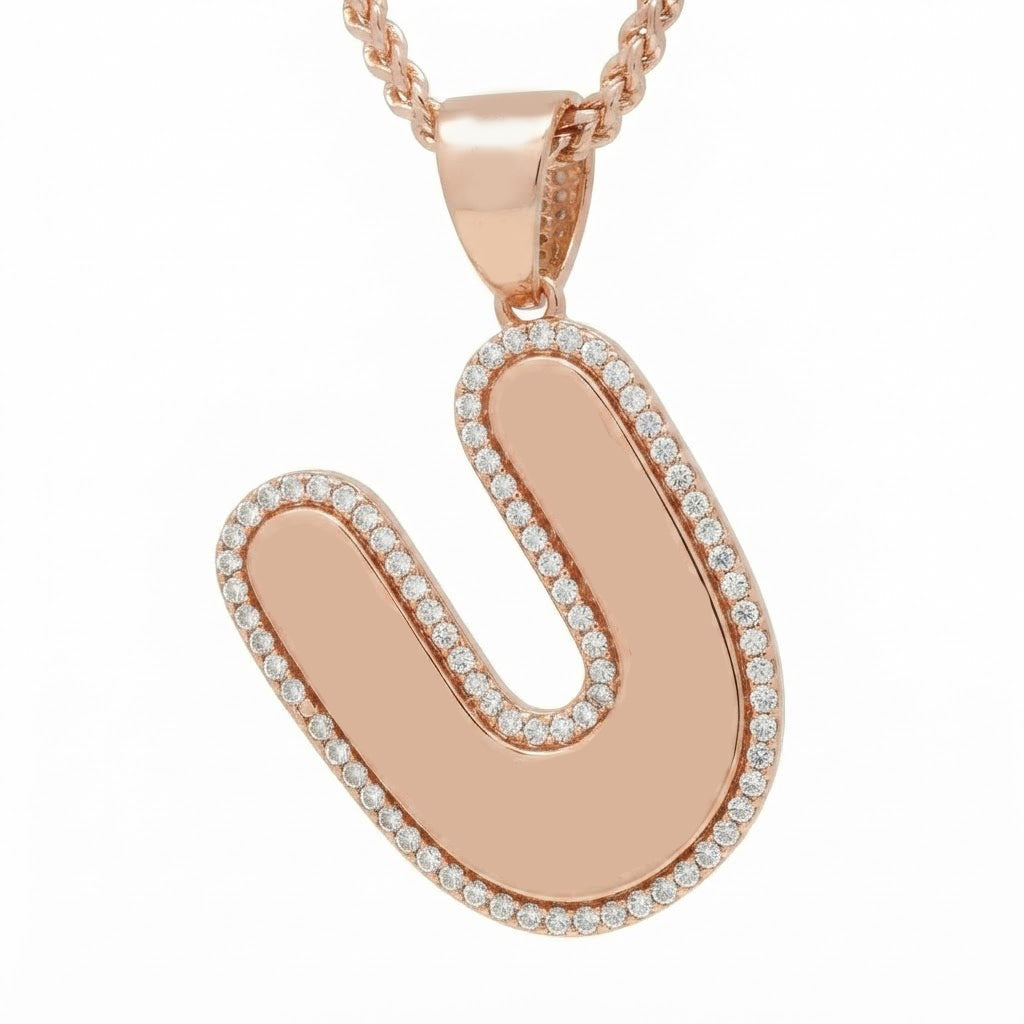 Iced Out U Shape Diamond Pendant