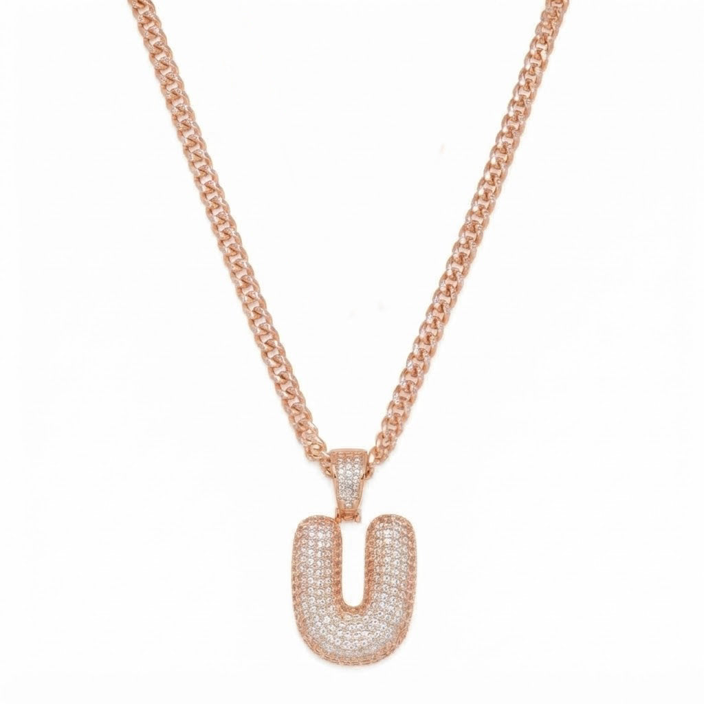 Iced Out U Shape Diamond Pendant