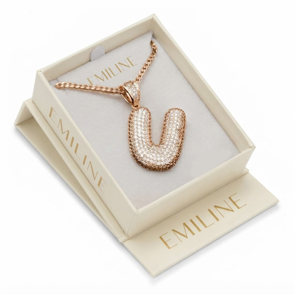 Iced Out U Shape Diamond Pendant
