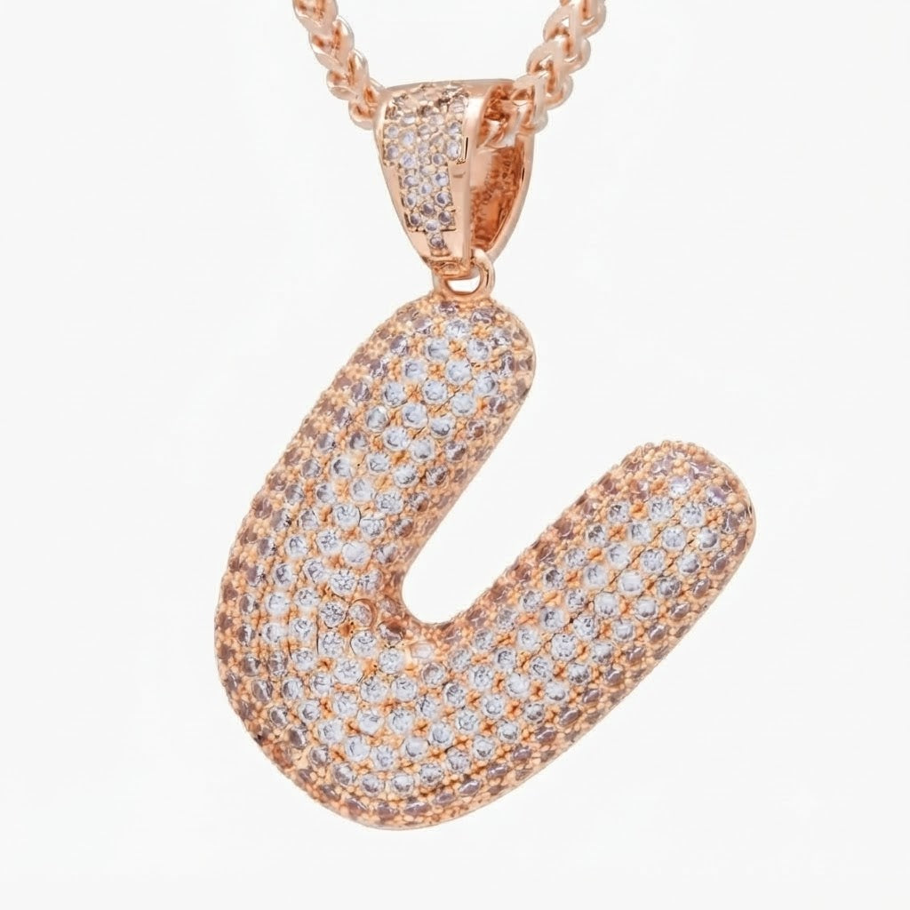 Iced Out U Shape Diamond Pendant
