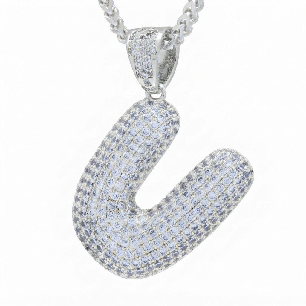 Iced Out U Shape Diamond Pendant