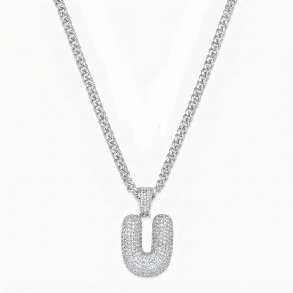 Iced Out U Shape Diamond Pendant