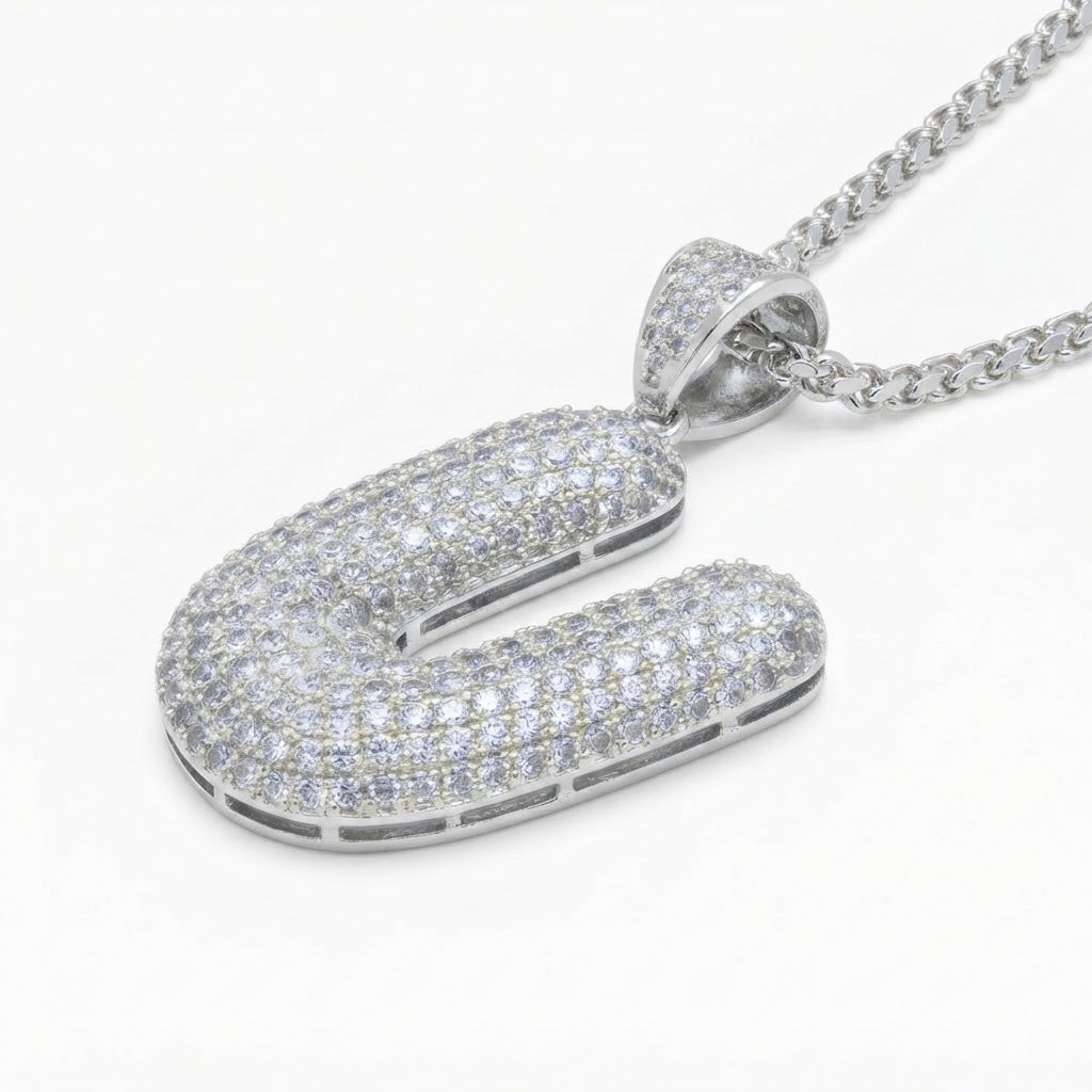 Iced Out U Shape Diamond Pendant