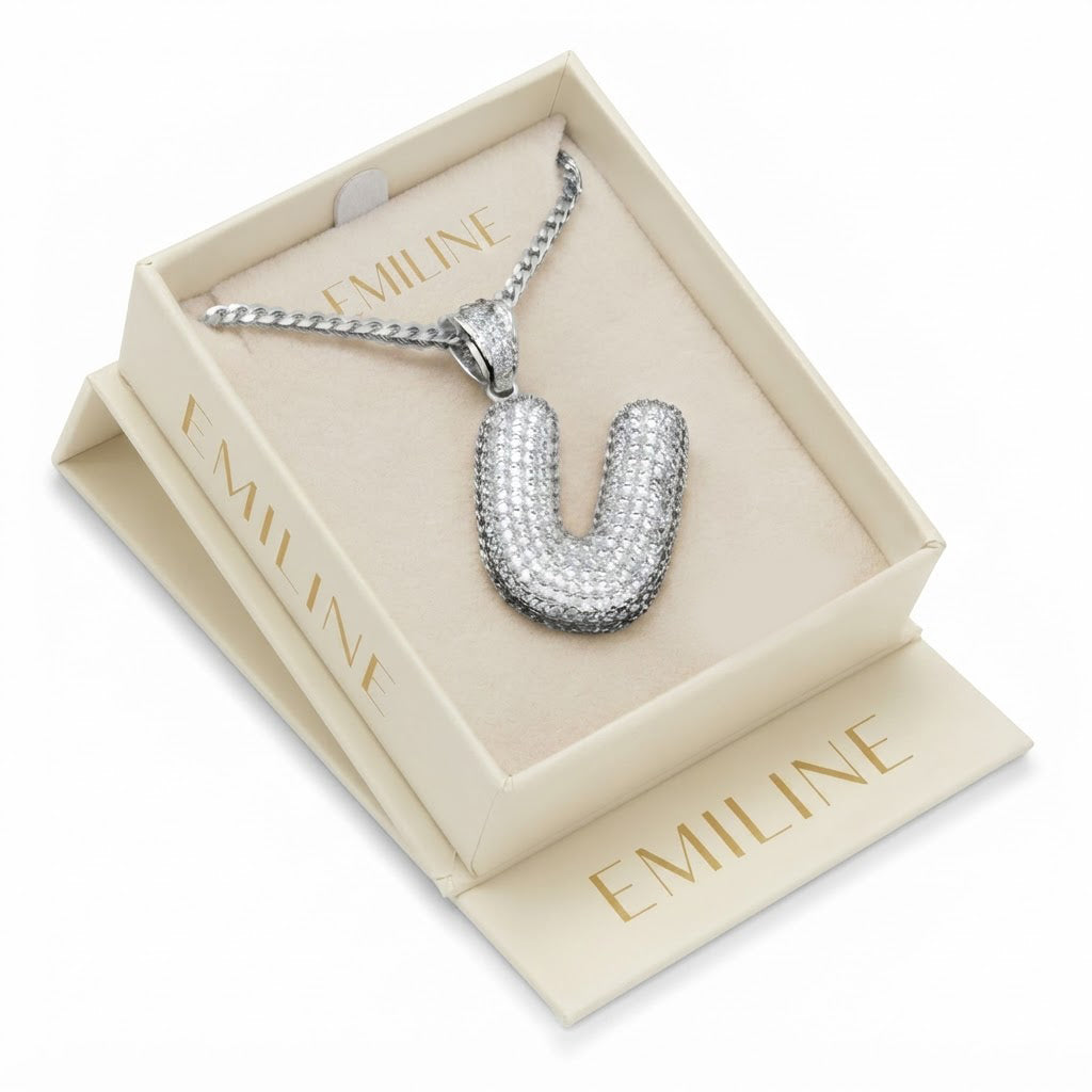 Iced Out U Shape Diamond Pendant
