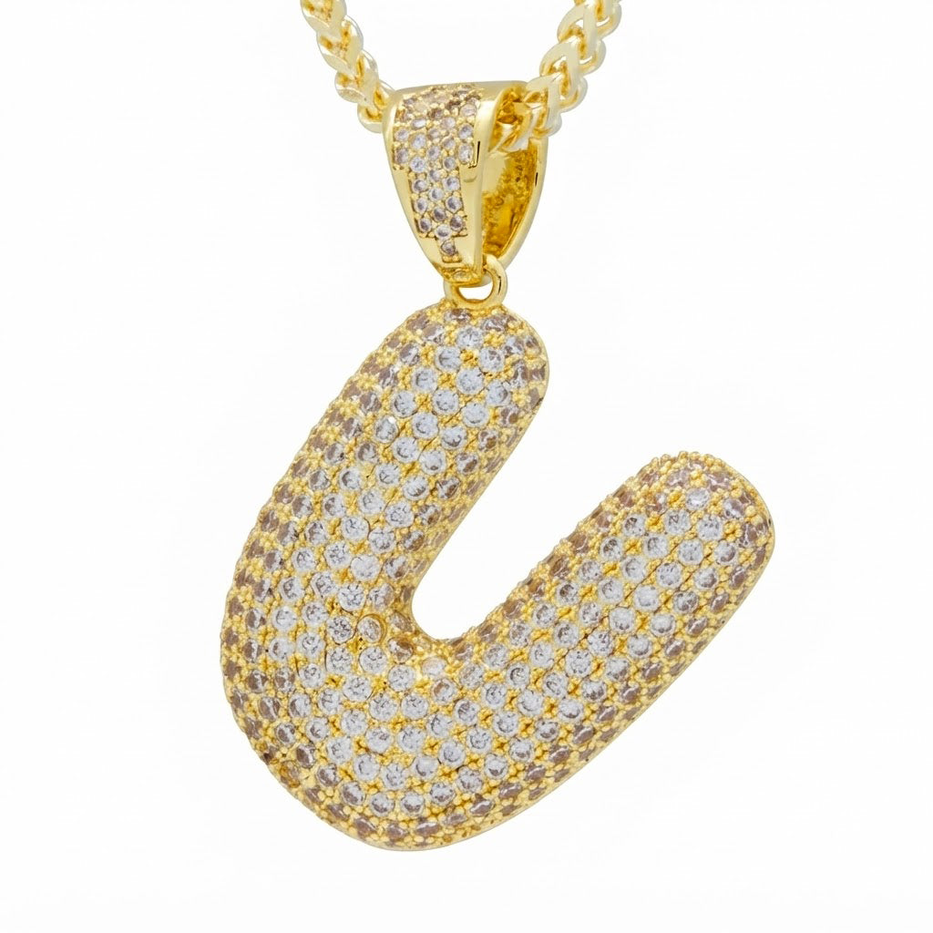 Iced Out U Shape Diamond Pendant