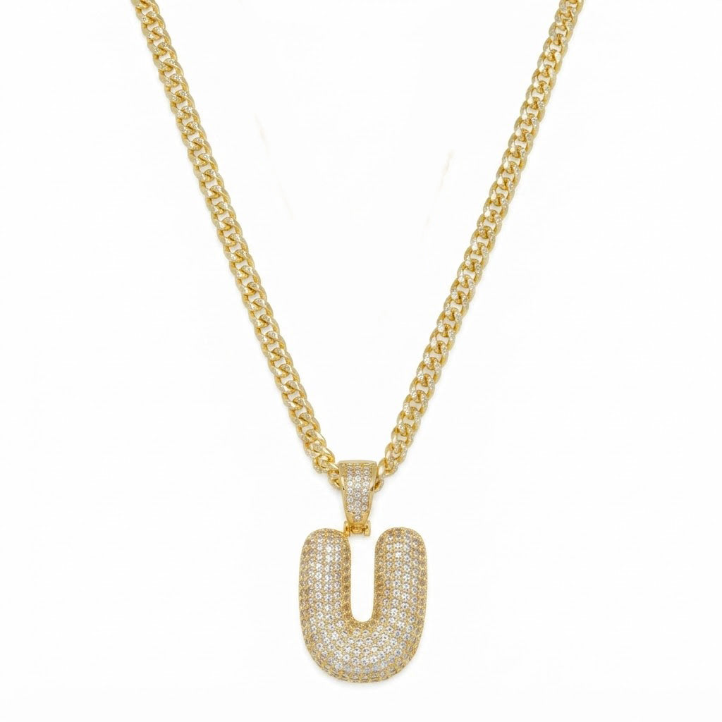 Iced Out U Shape Diamond Pendant