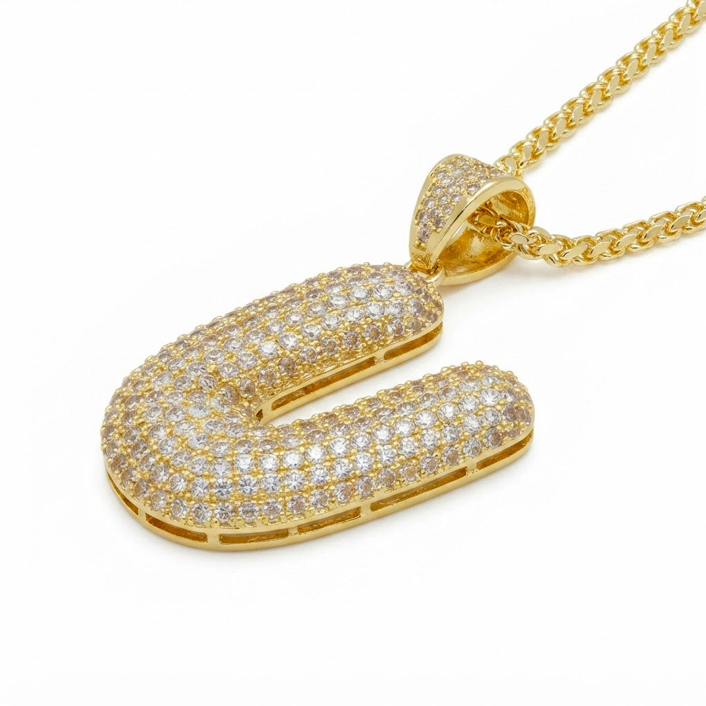 Iced Out U Shape Diamond Pendant