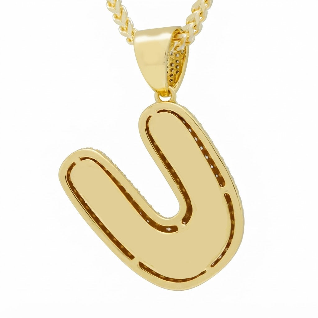 Iced Out U Shape Diamond Pendant