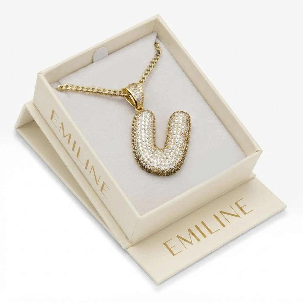 Iced Out U Shape Diamond Pendant