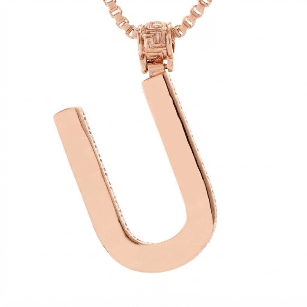Iced U-Hoop Diamond Pendant