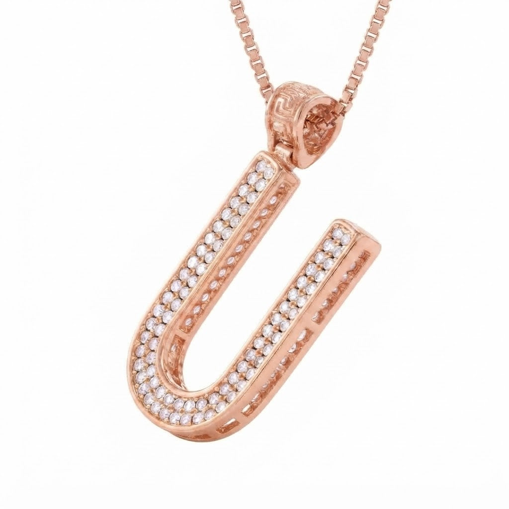 Iced U-Hoop Diamond Pendant