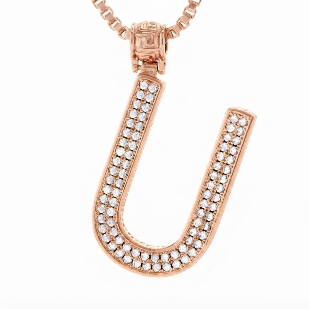Iced U-Hoop Diamond Pendant