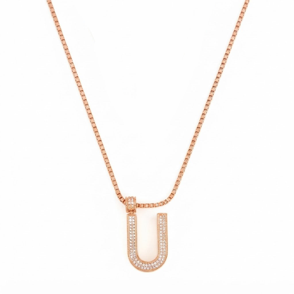 Iced U-Hoop Diamond Pendant