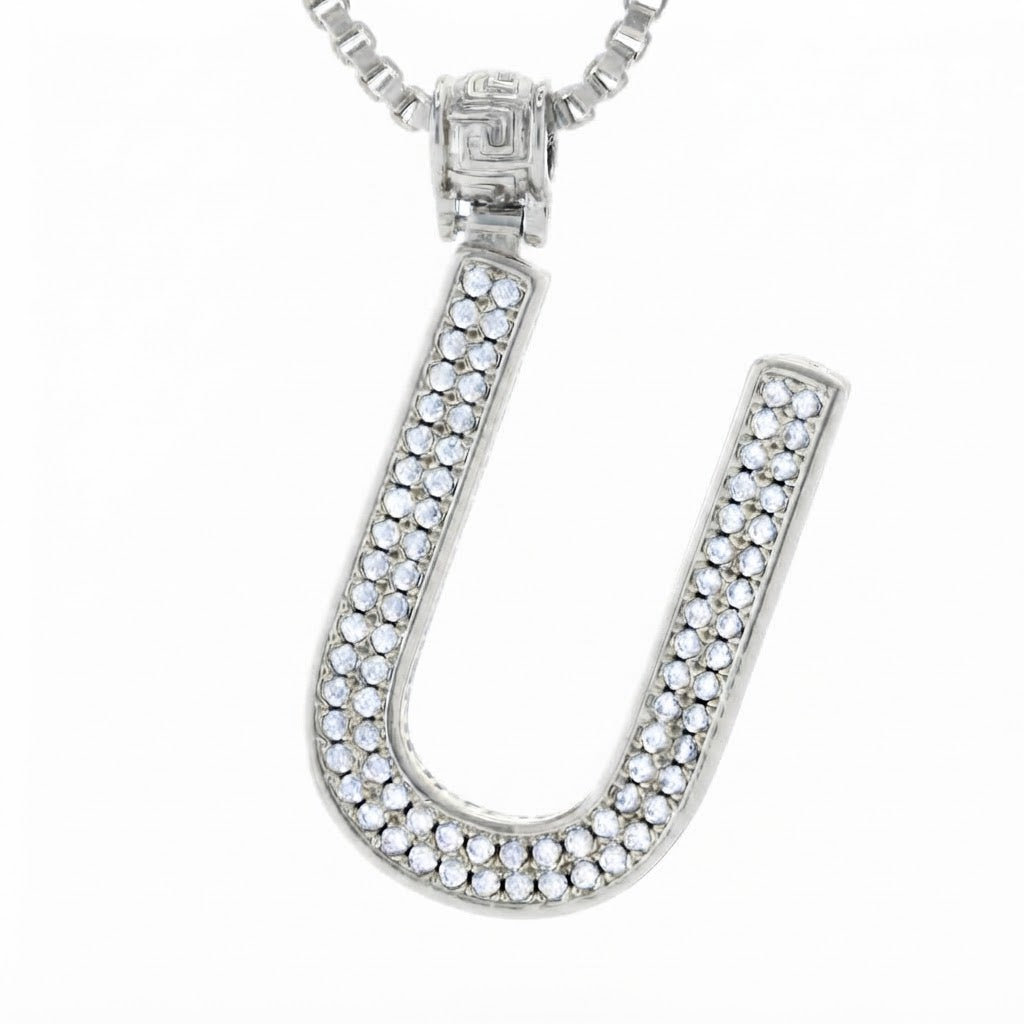 Iced U-Hoop Diamond Pendant