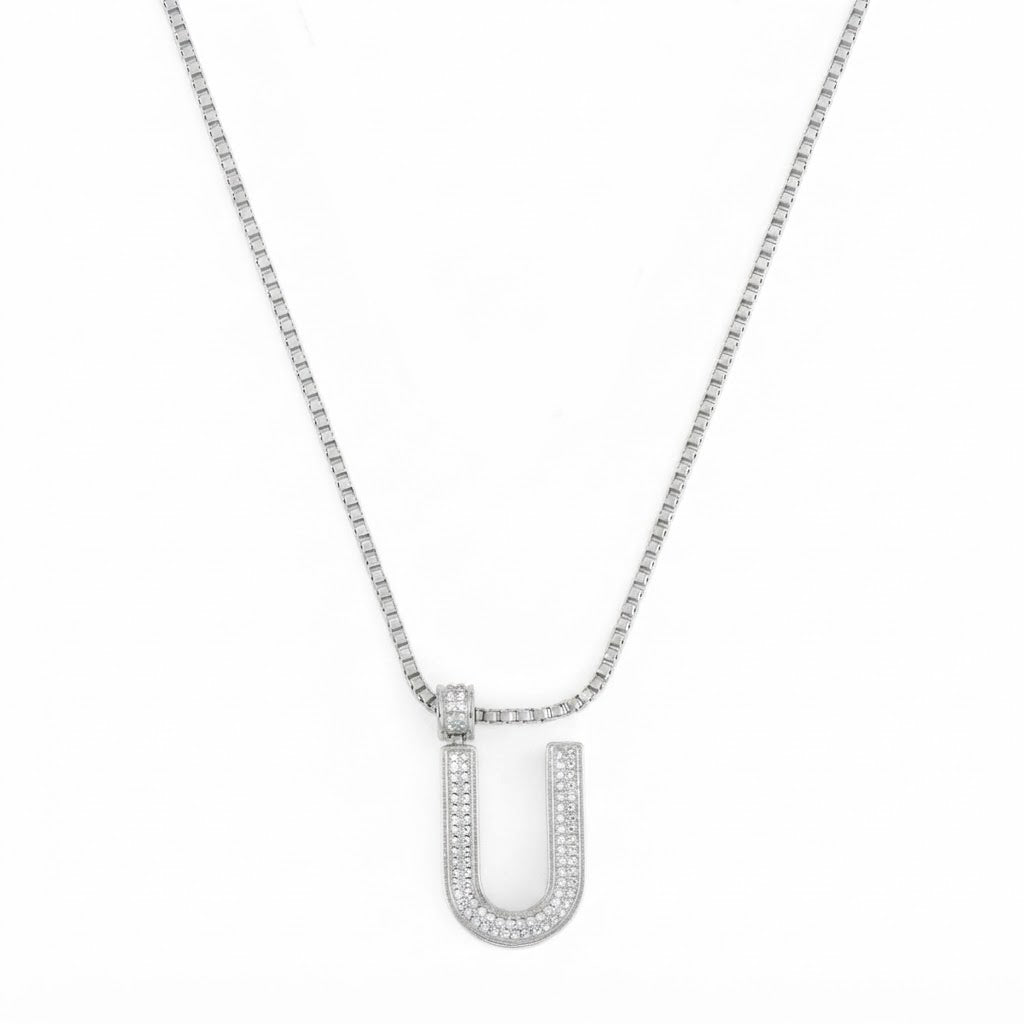 Iced U-Hoop Diamond Pendant