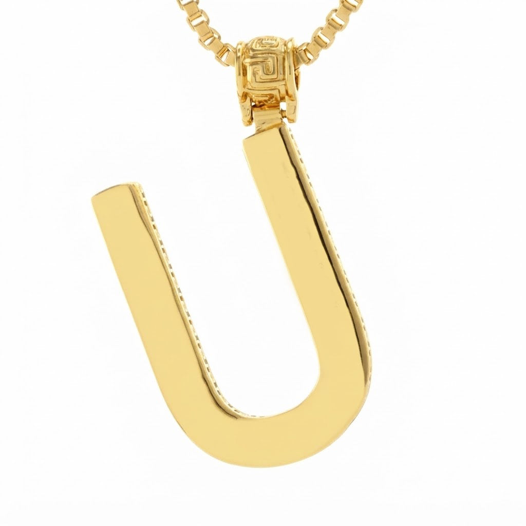 Iced U-Hoop Diamond Pendant