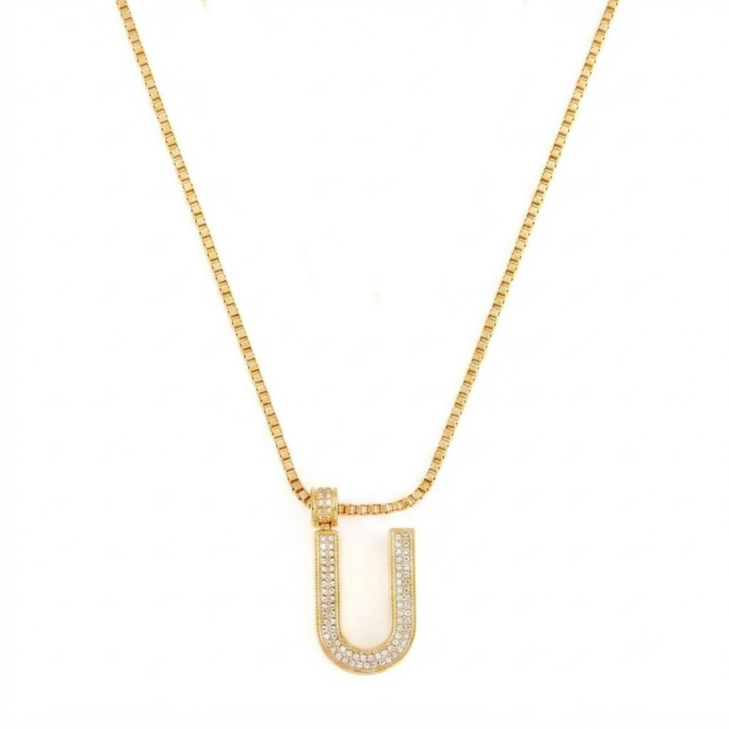 Iced U-Hoop Diamond Pendant