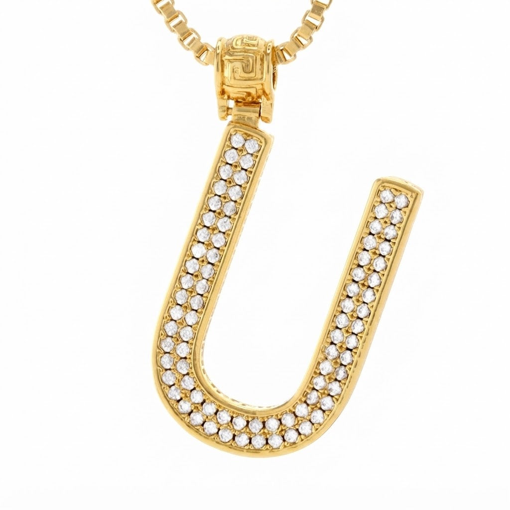 Iced U-Hoop Diamond Pendant