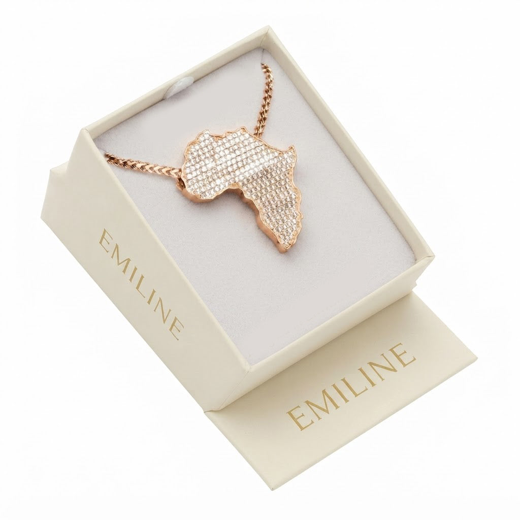 Iced America Map Diamond Pendant