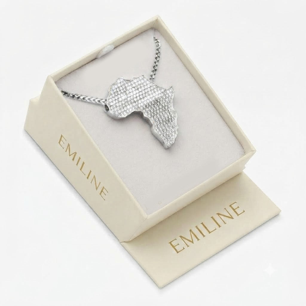 Iced America Map Diamond Pendant
