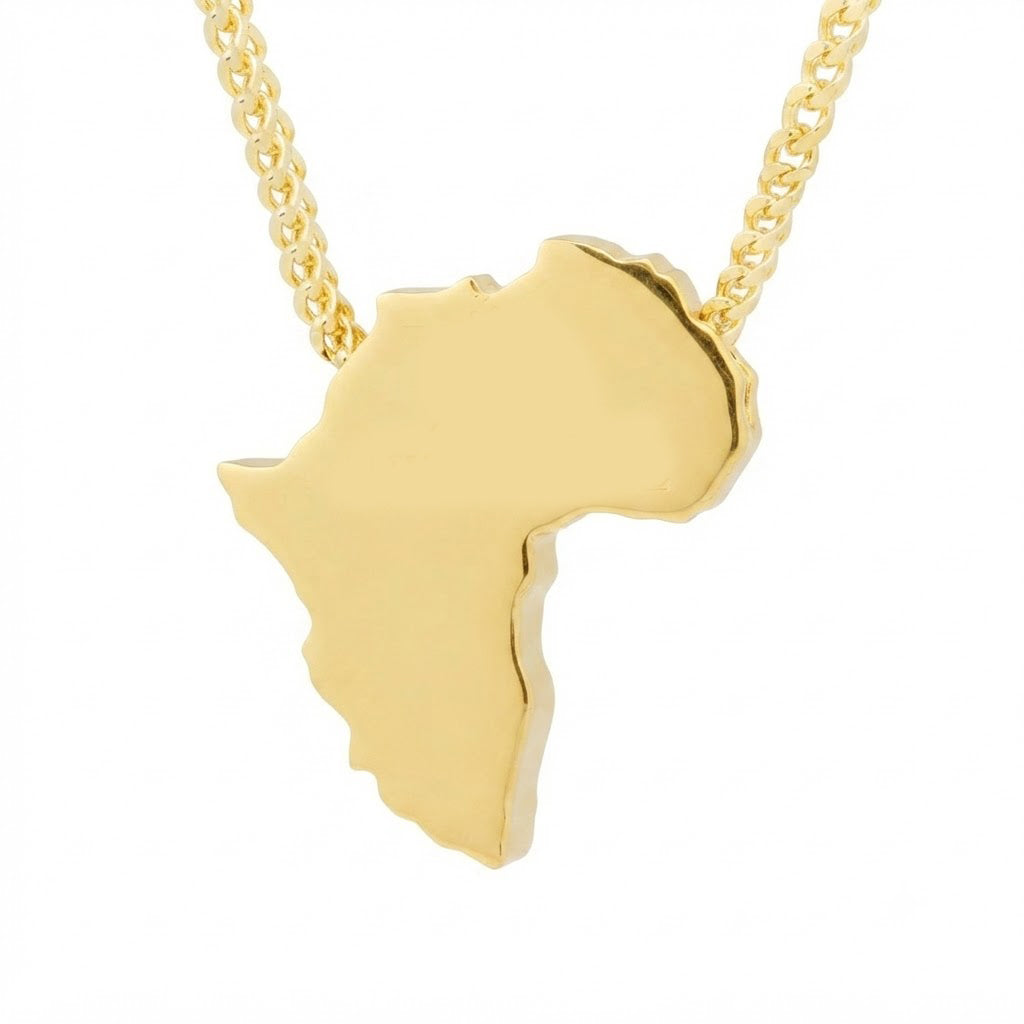 Iced America Map Diamond Pendant
