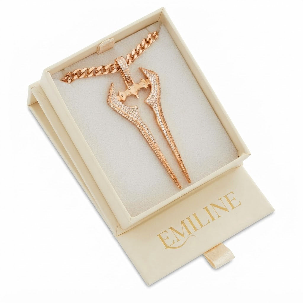 Iced Out Twin Blade Pendant