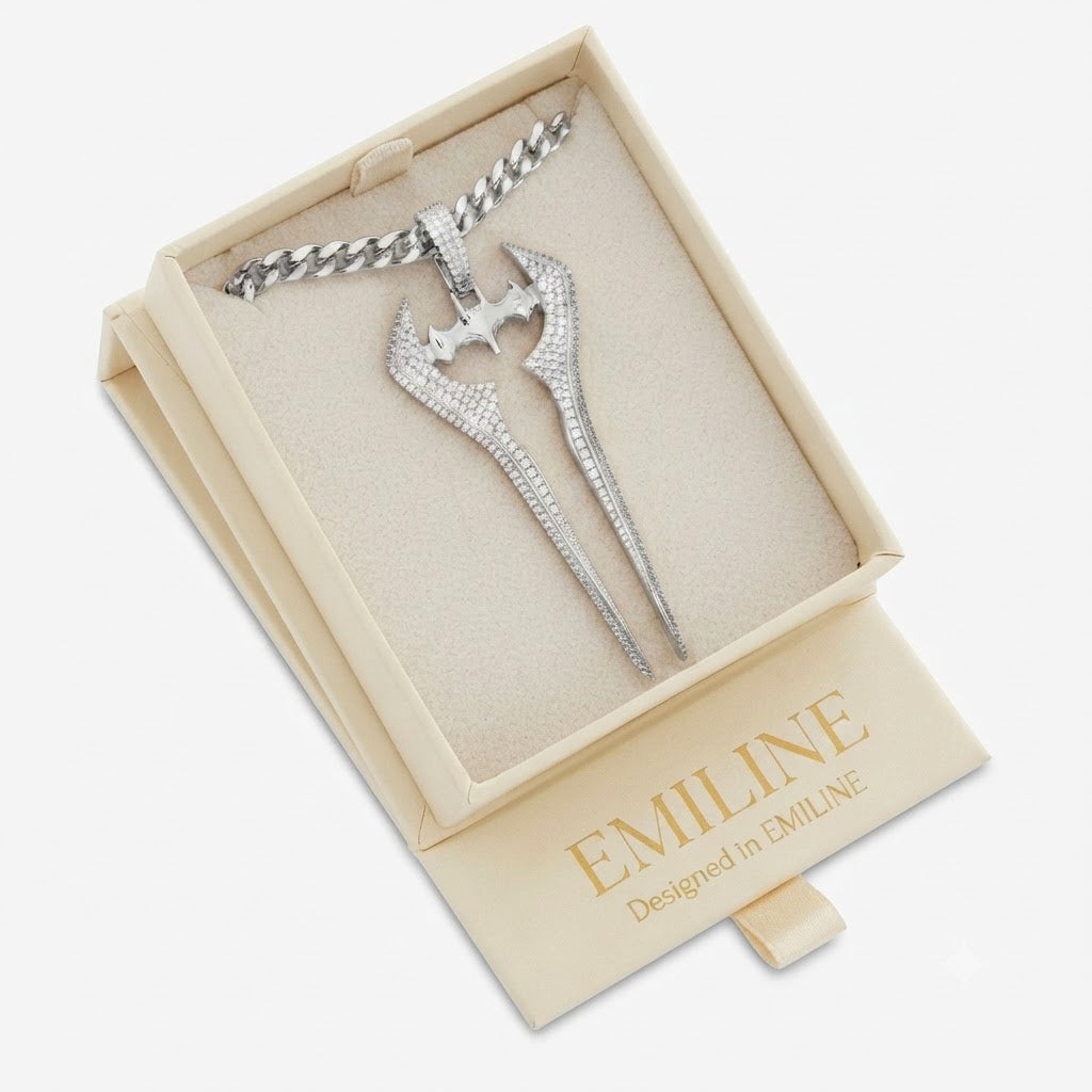 Iced Out Twin Blade Pendant