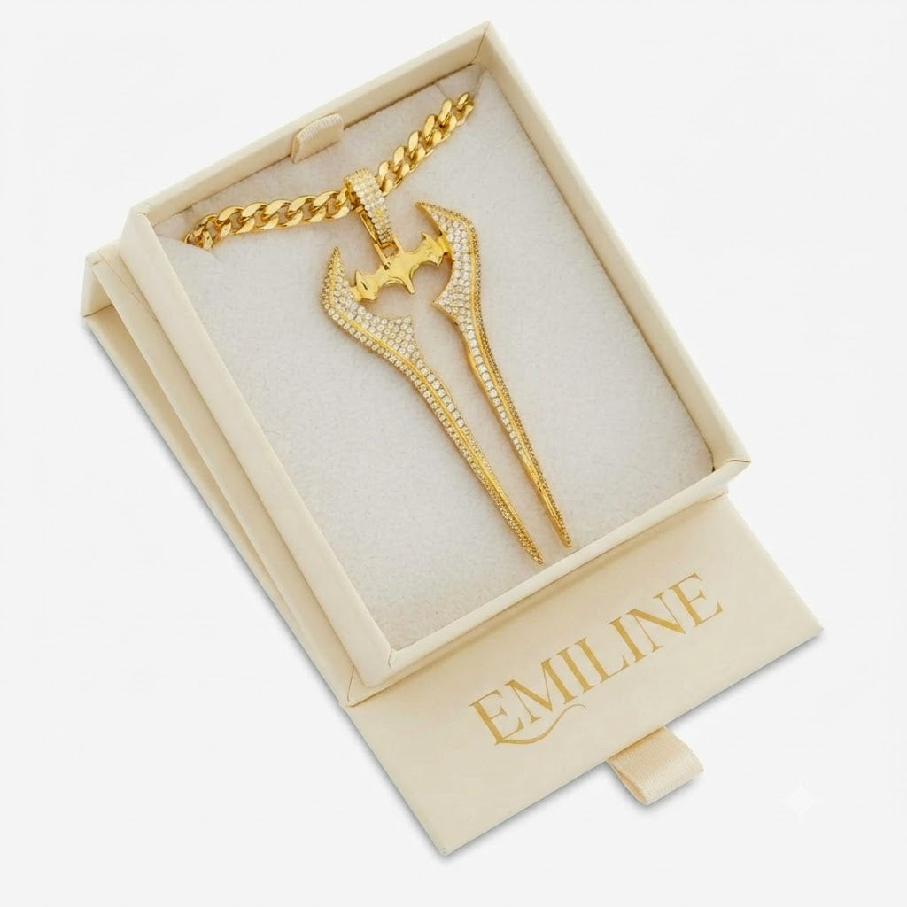 Iced Out Twin Blade Pendant