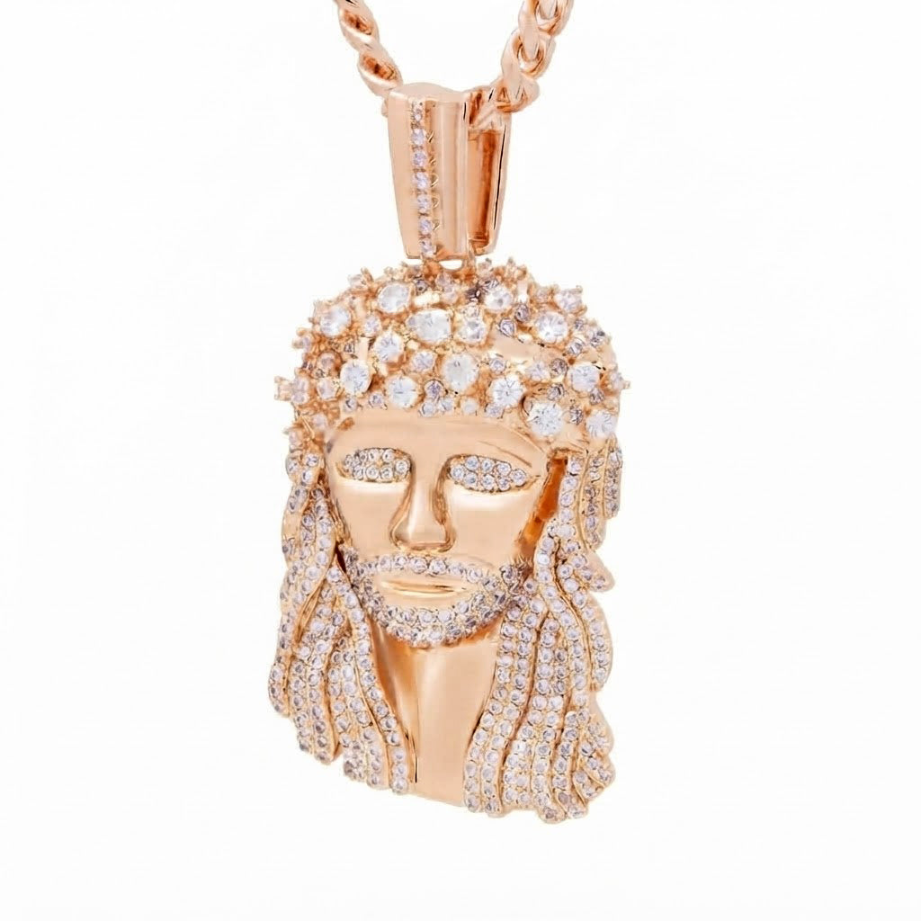 Iced Jesus Christ Face Pendant