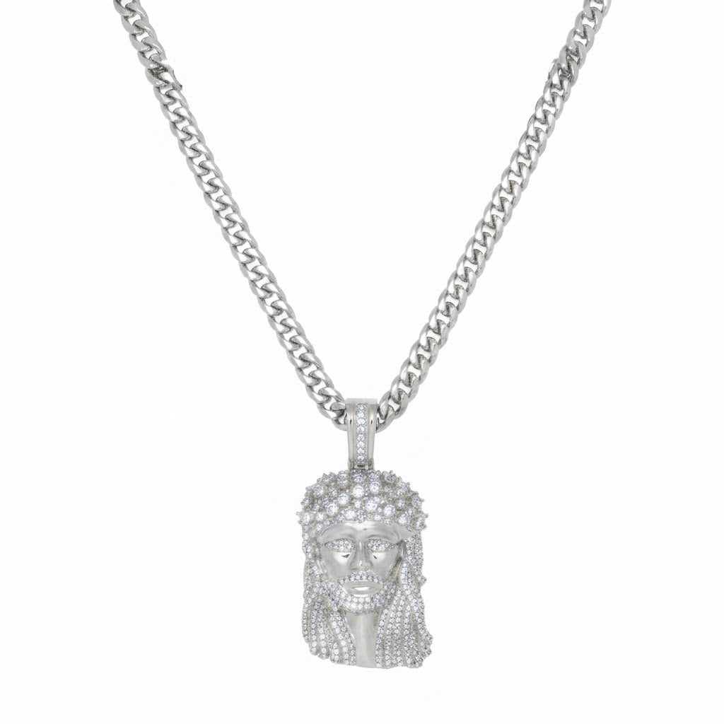Iced Jesus Christ Face Pendant