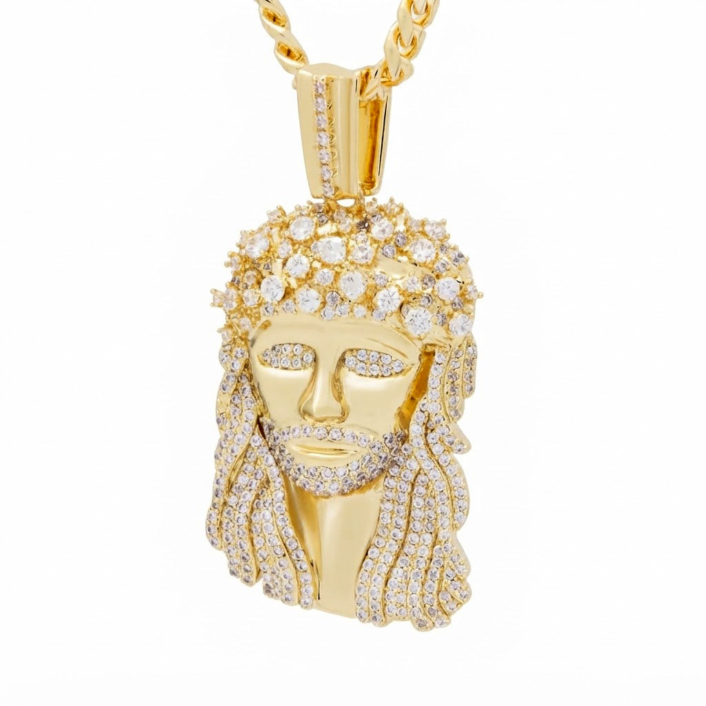 Iced Jesus Christ Face Pendant