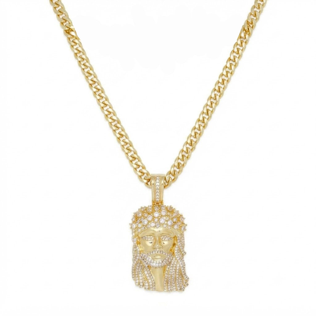 Iced Jesus Christ Face Pendant
