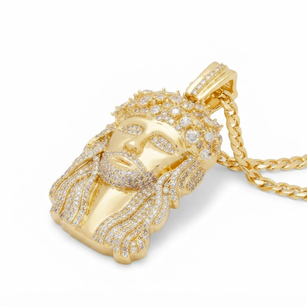 Iced Jesus Christ Face Pendant