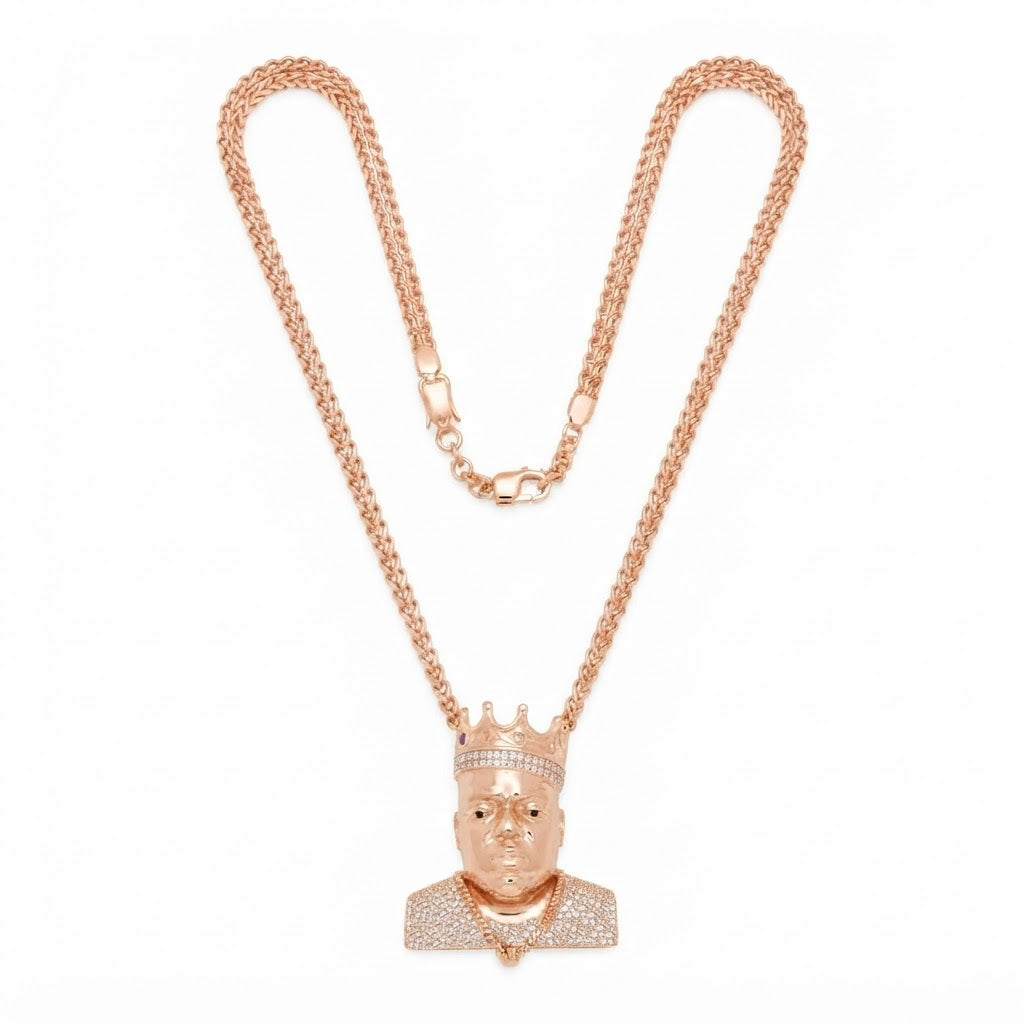 Crowned King Face Diamond Pendant