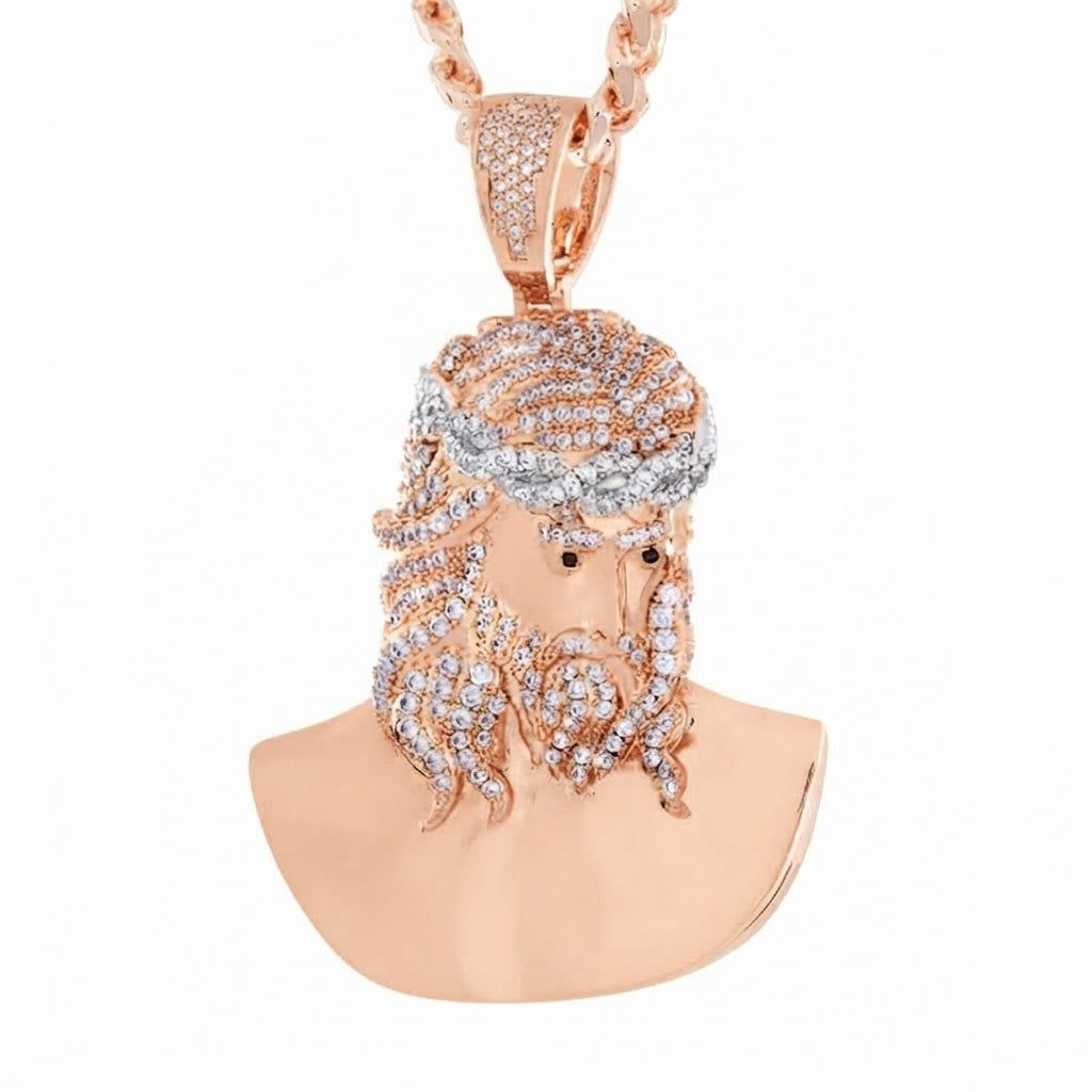 Iced Out Bearded King Bust Pendant