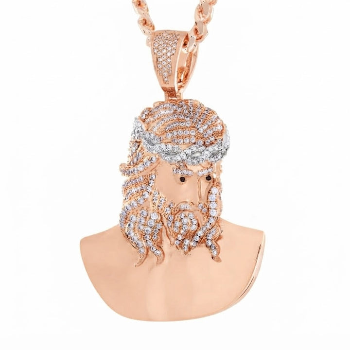 Iced Out Bearded King Bust Pendant