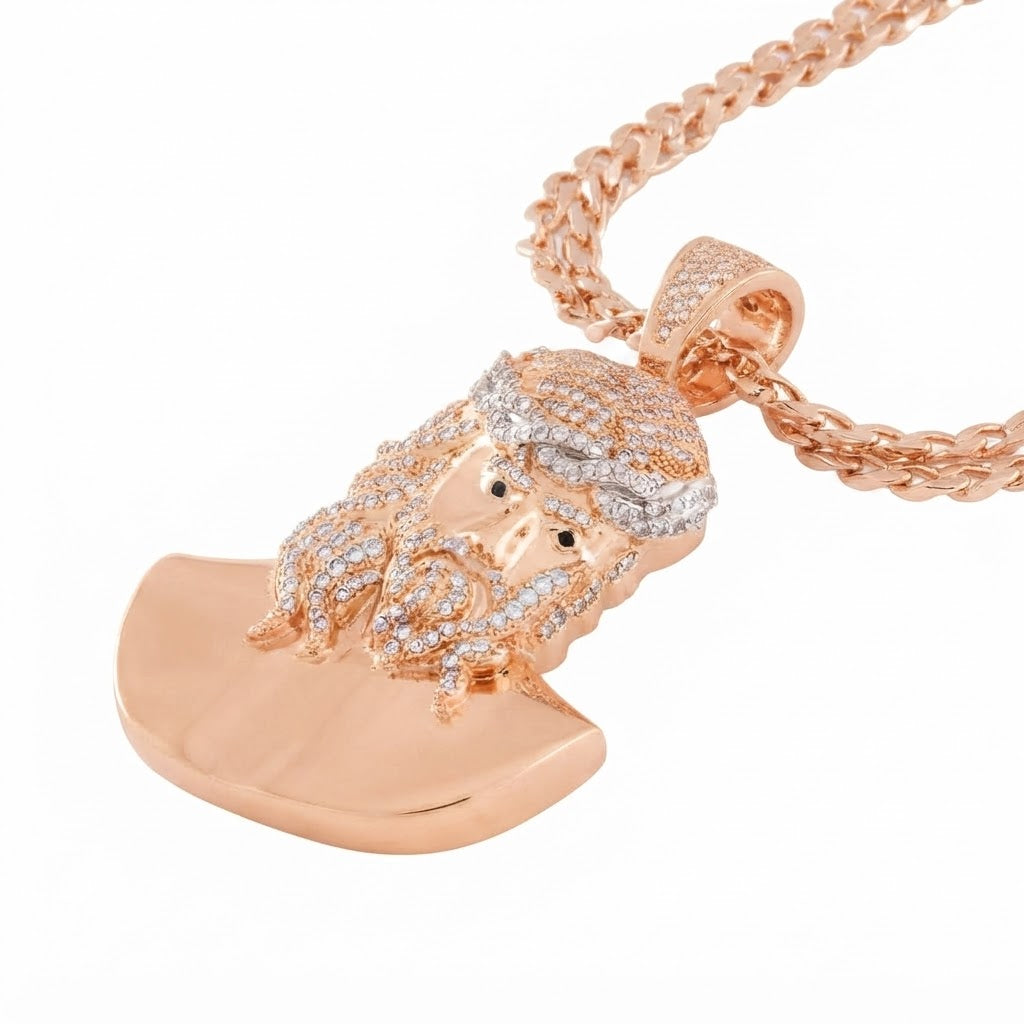 Iced Out Bearded King Bust Pendant