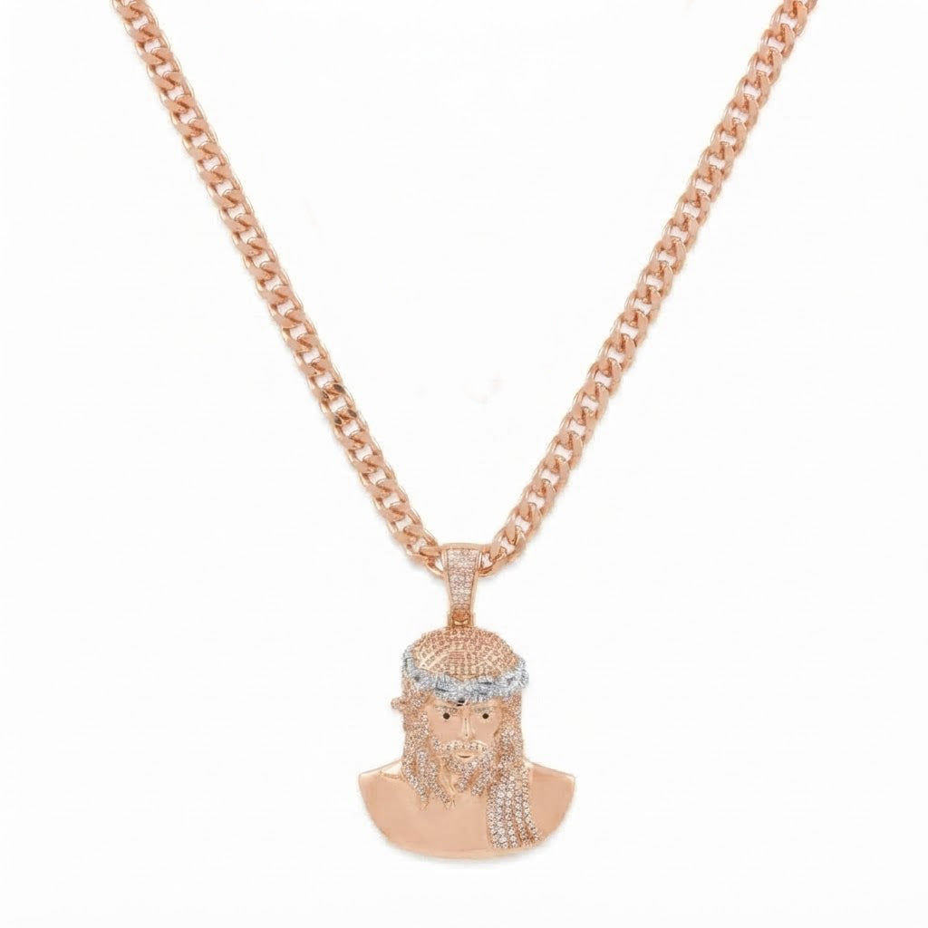 Iced Out Bearded King Bust Pendant