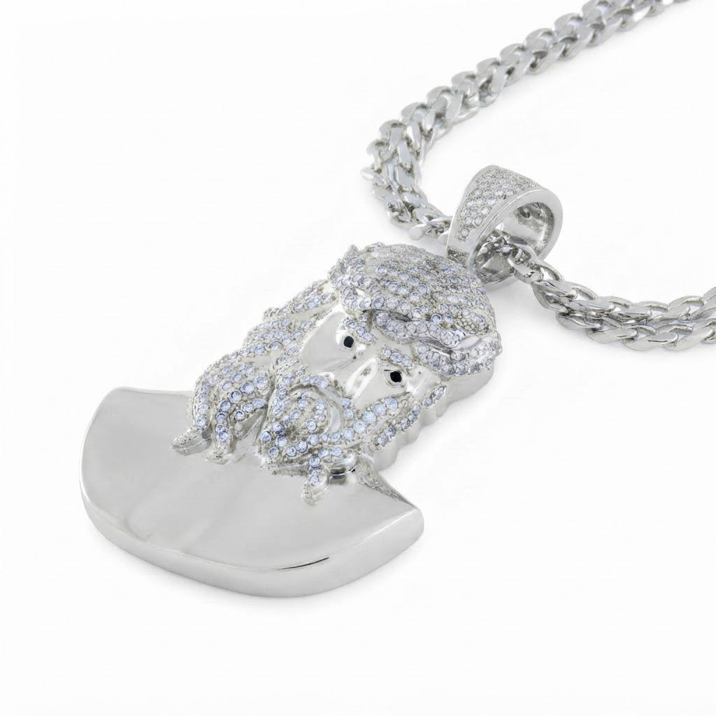 Iced Out Bearded King Bust Pendant