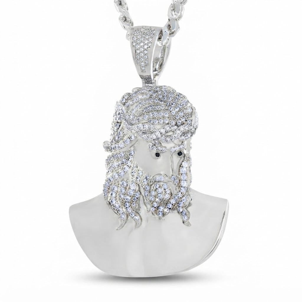 Iced Out Bearded King Bust Pendant