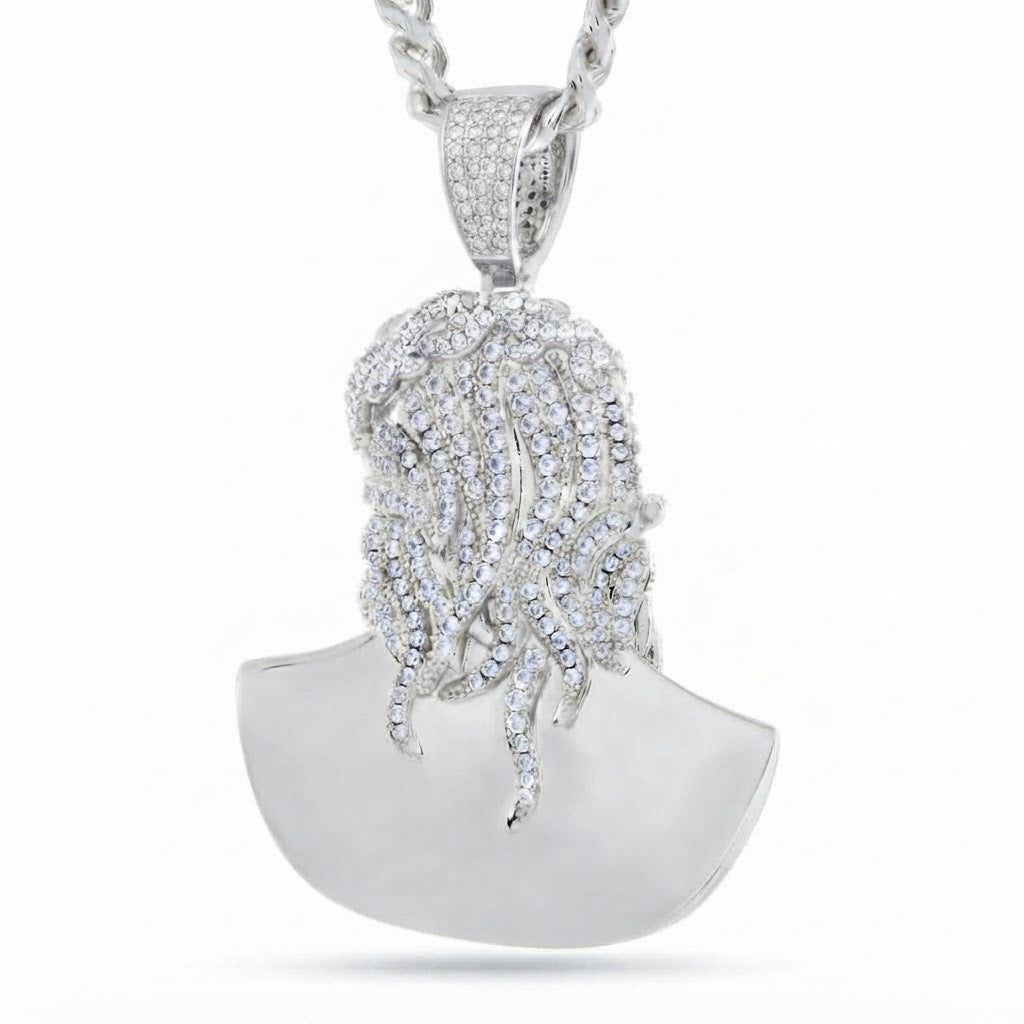 Iced Out Bearded King Bust Pendant