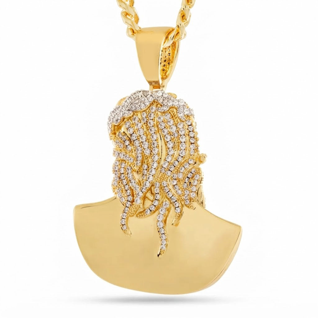 Iced Out Bearded King Bust Pendant